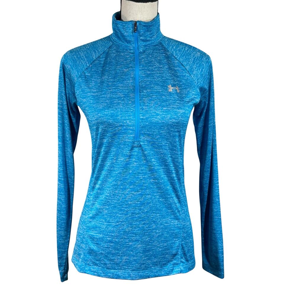 Under Armour Small Tech Twist Loose Fit Top HeatGear 1/2 Zip Long Sleeve Mock